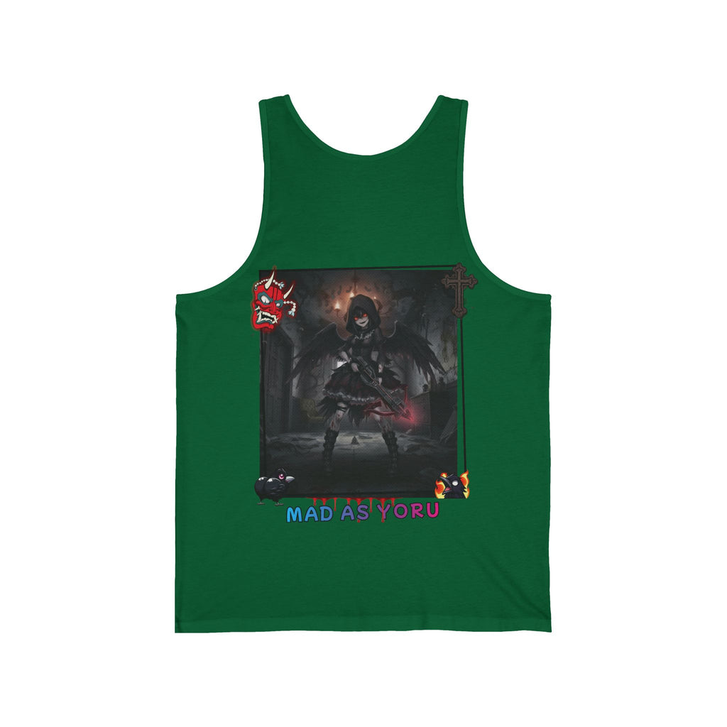 Débardeur Anime YORUmuse Corbeau Gothique & Horreur avec Yoru, muse corbeau, et ses ailes noires. Kuro Neko Shop.