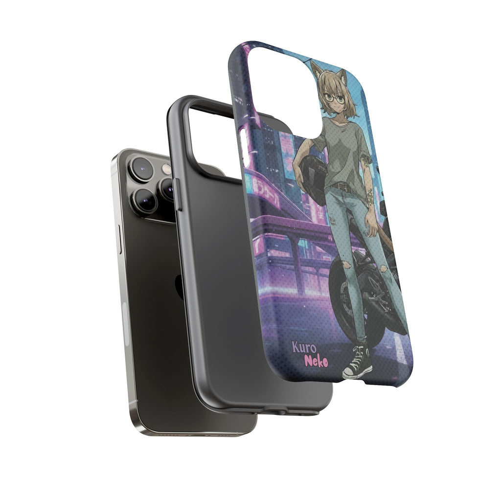 Coque téléphone Anime HANKO Style Cyberpunk & Chatte Rebelle