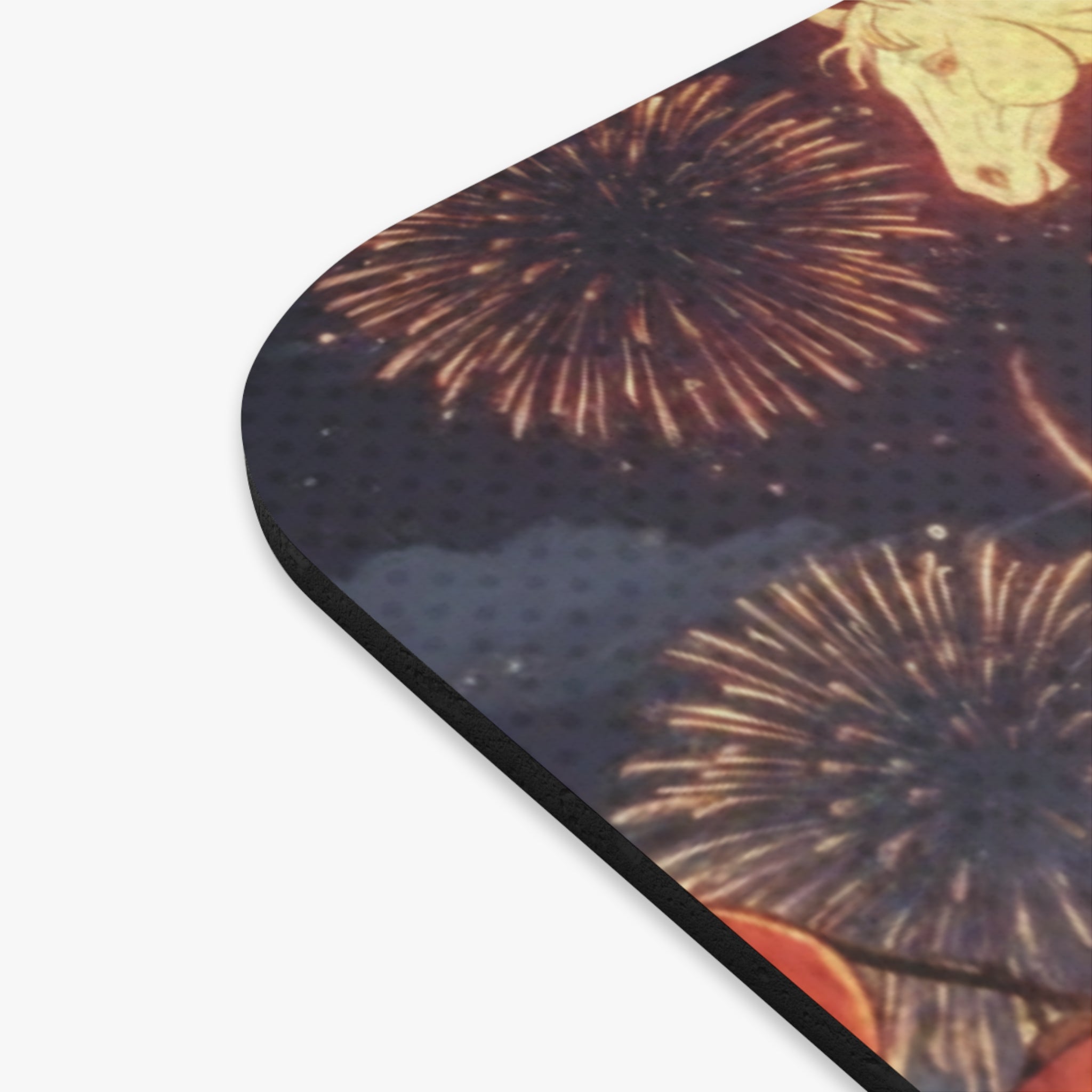 Tapis de souris Anime AKARI avec motifs de feux d'artifice et un design représentant un cheval.