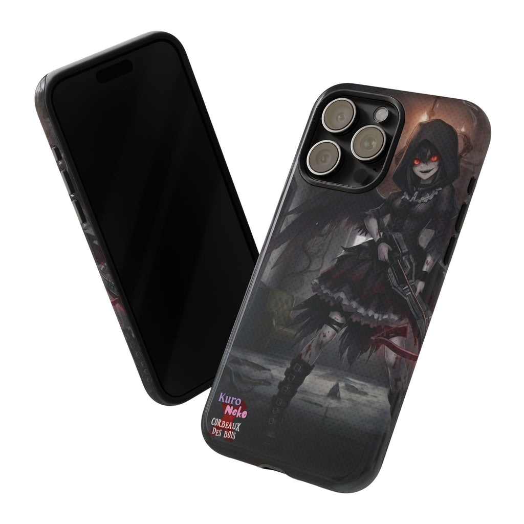Anime Phone Case – Mad as Yoru Crow Waifu Kemonomimi featuring gothic horror design and striking crow waifu character.