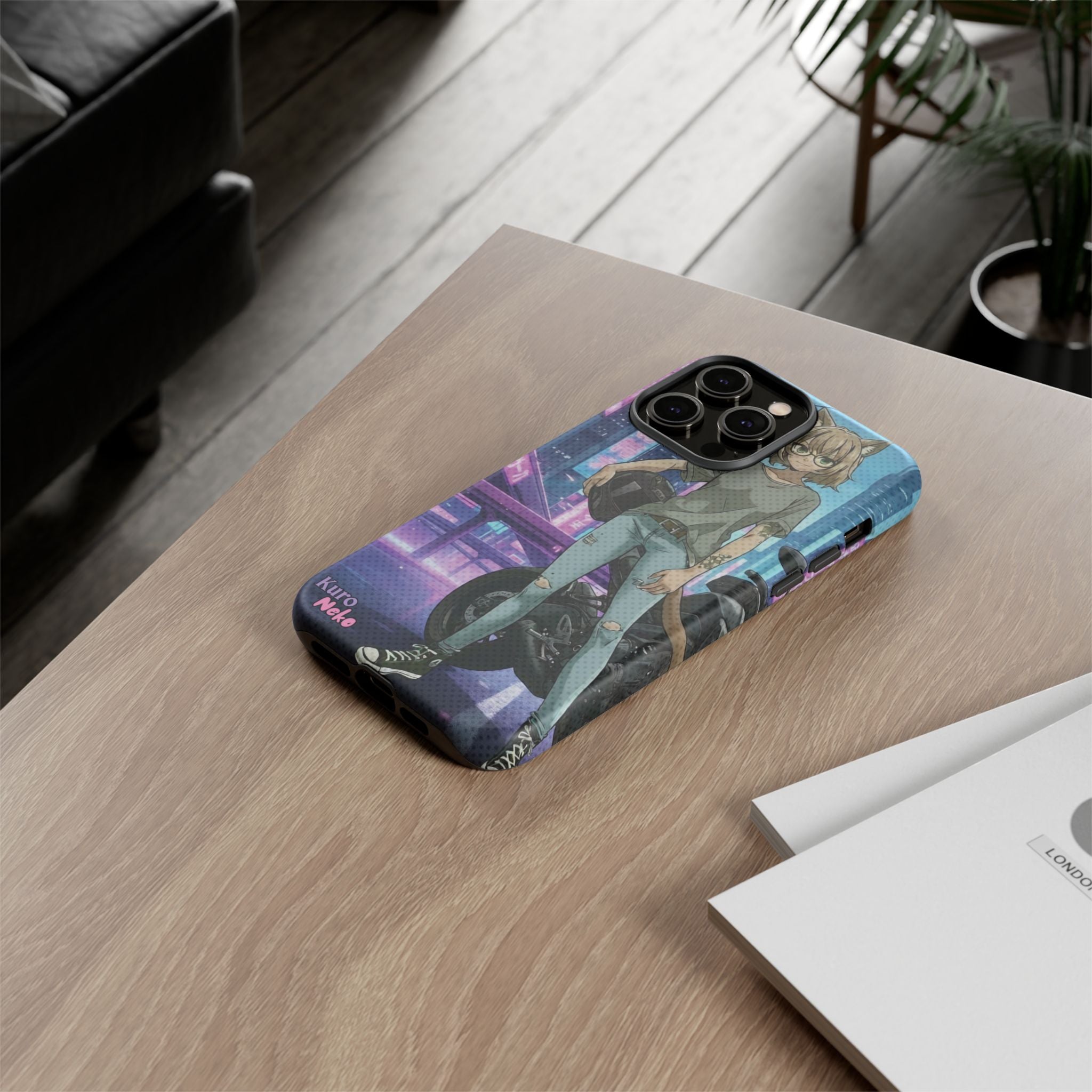 Coque téléphone Anime HANKO Style Cyberpunk & Chatte Rebelle