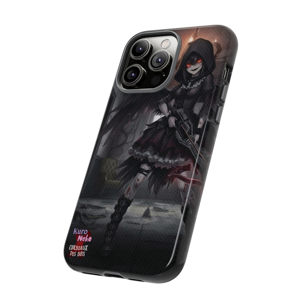 Anime Phone Case – Mad as Yoru Crow Waifu Kemonomimi featuring a gothic design with a demonic character.
