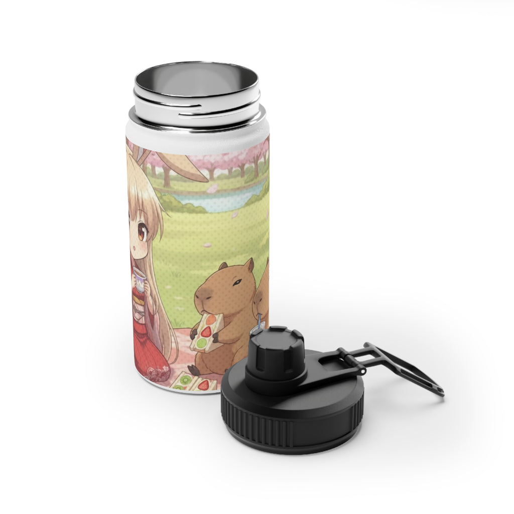 Gourde isotherme Anime HARU avec design Chibi, idéale pour pique-nique Sakura.