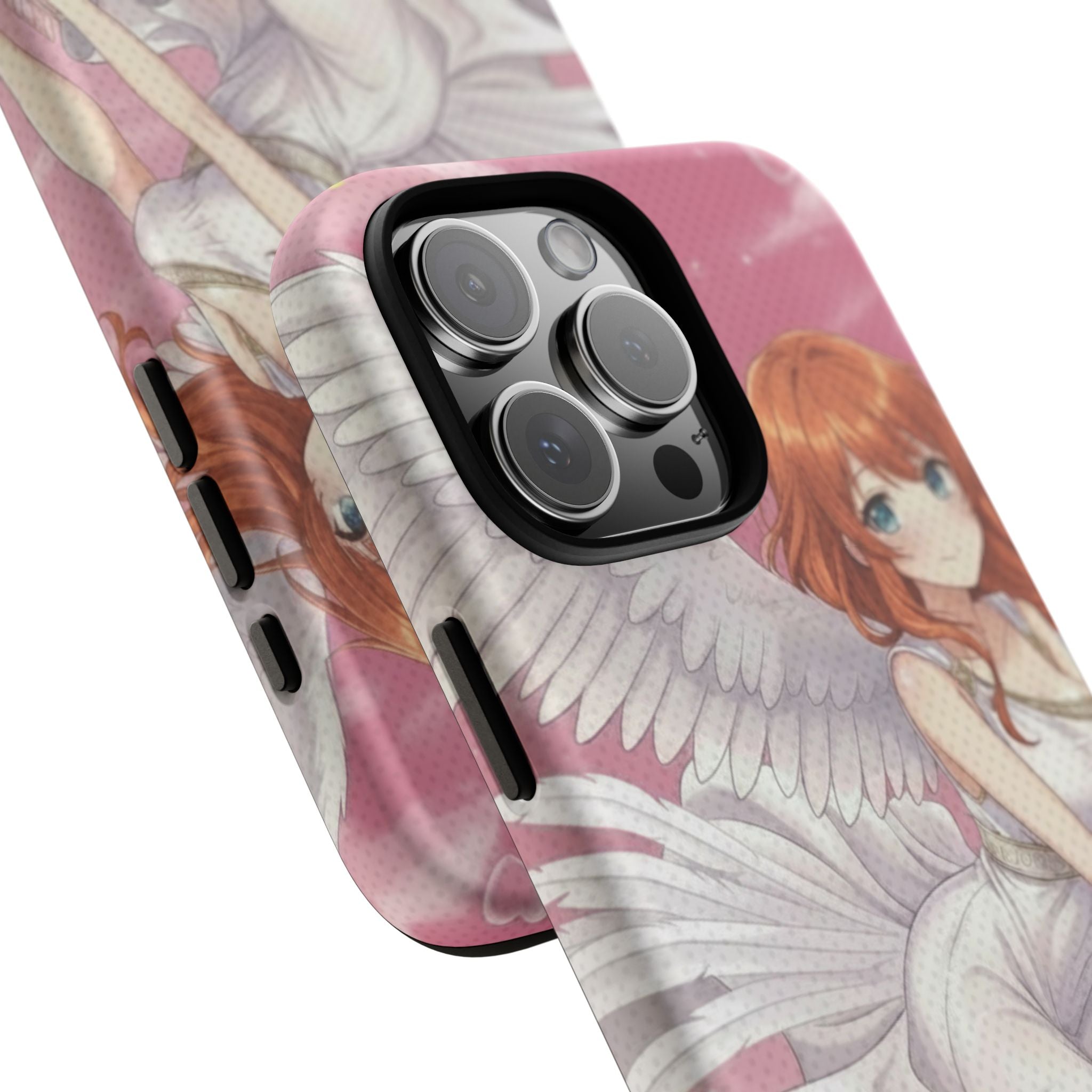 Coque Téléphone Anime AIKO Muse Cygne & Douceur Pastel avec design de kemonomimi, oreilles d'animaux et style anime, Kuro Neko Shop.