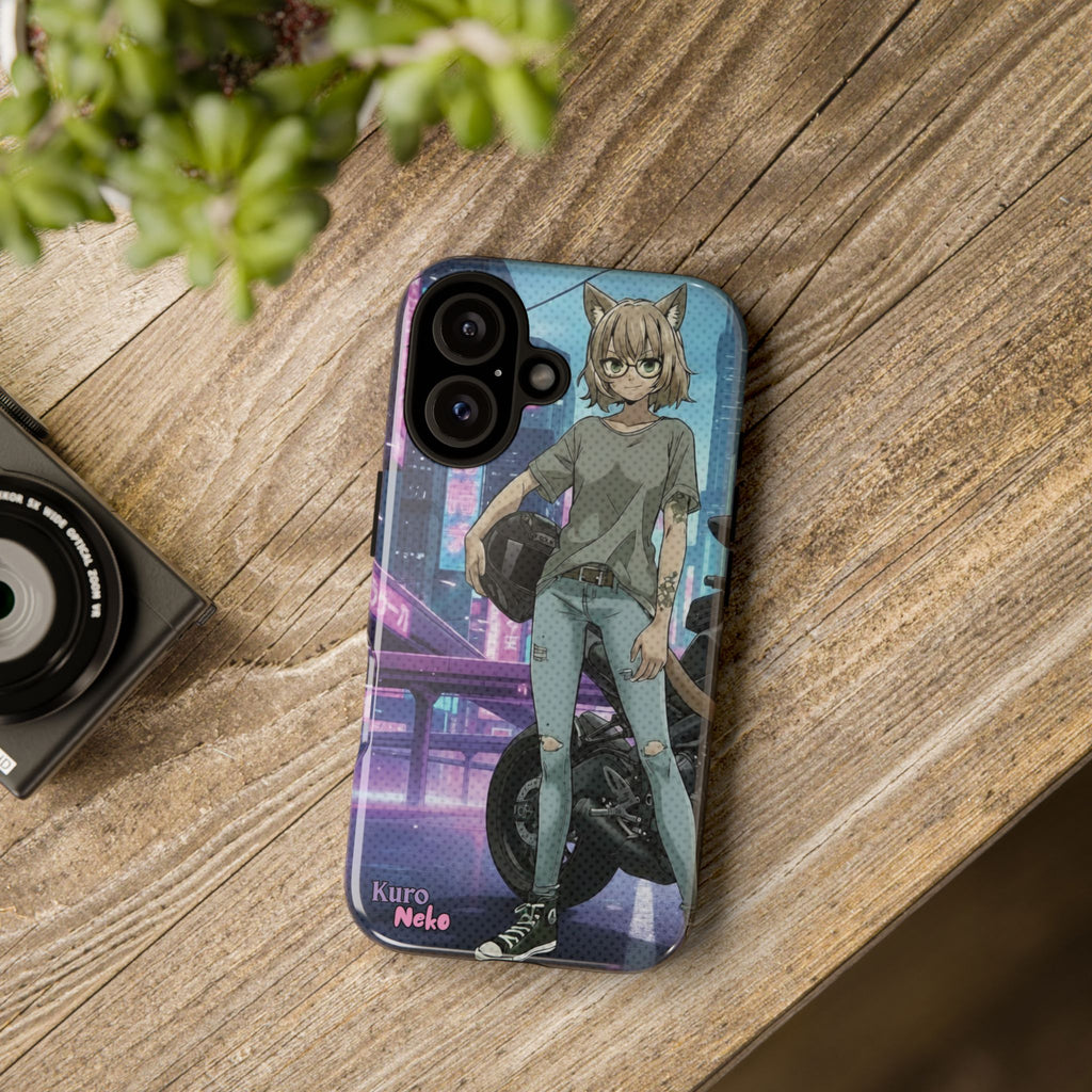 Coque téléphone Anime HANKO Style Cyberpunk & Chatte Rebelle
