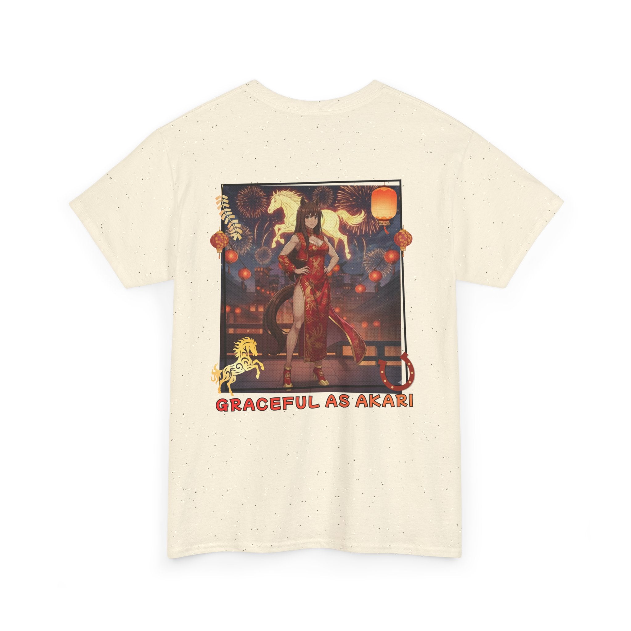 T-shirt Anime AKARI avec un design élégant illustrant Akari dans une ambiance festive.
