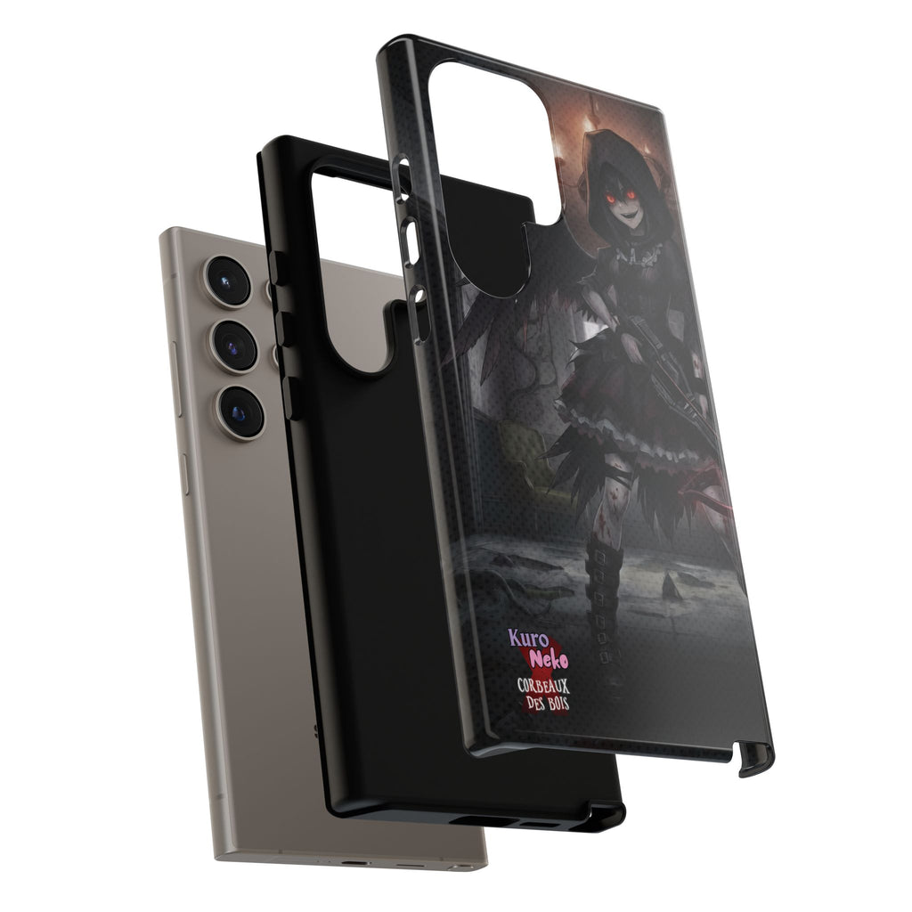 Anime Phone Case – Mad as Yoru Crow Waifu Kemonomimi featuring a sleek design of Yoru in gothic horror style.
