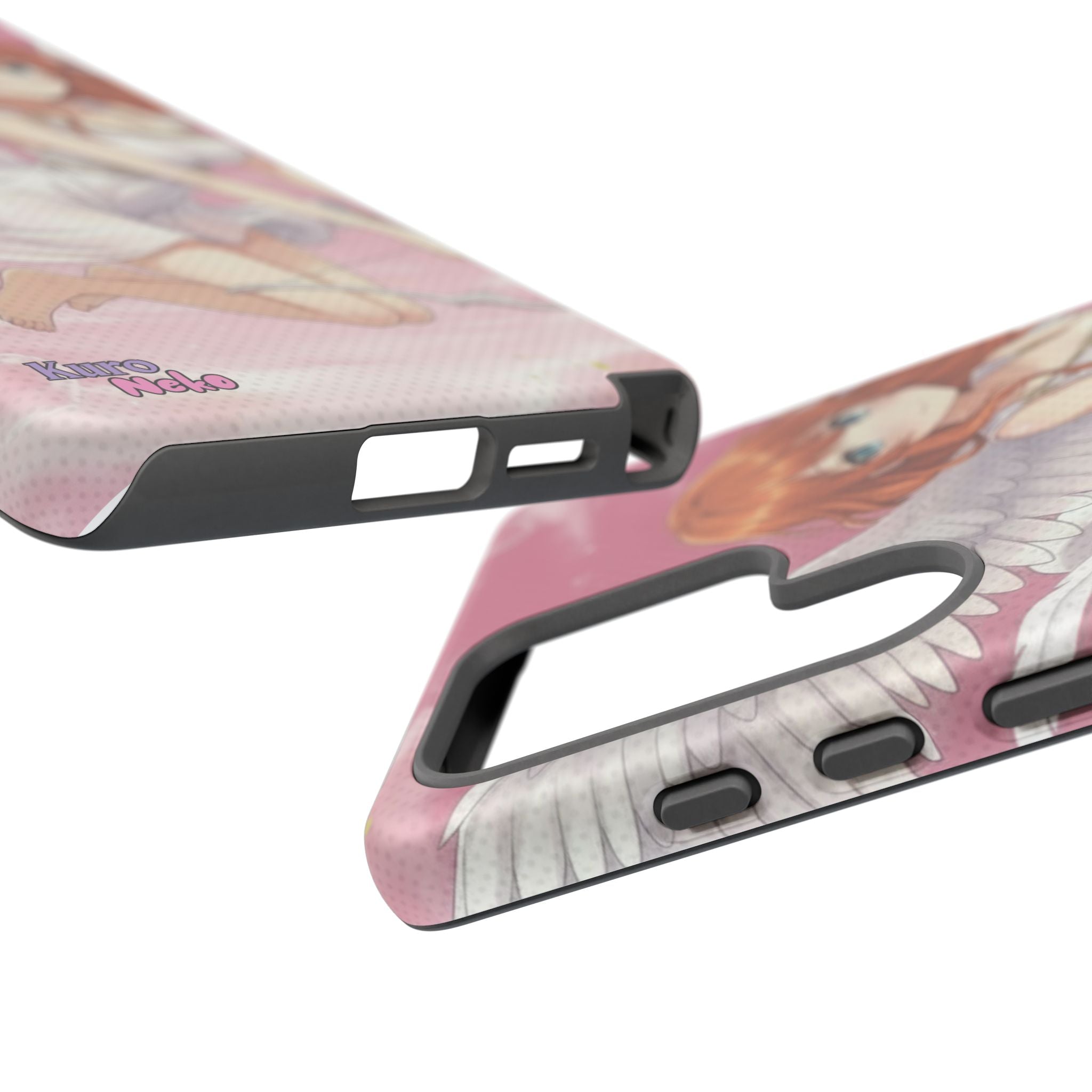 Coque Téléphone Anime AIKO Muse Cygne & Douceur Pastel avec design de kemonomimi, oreilles d'animaux, et style anime Kuro Neko Shop.