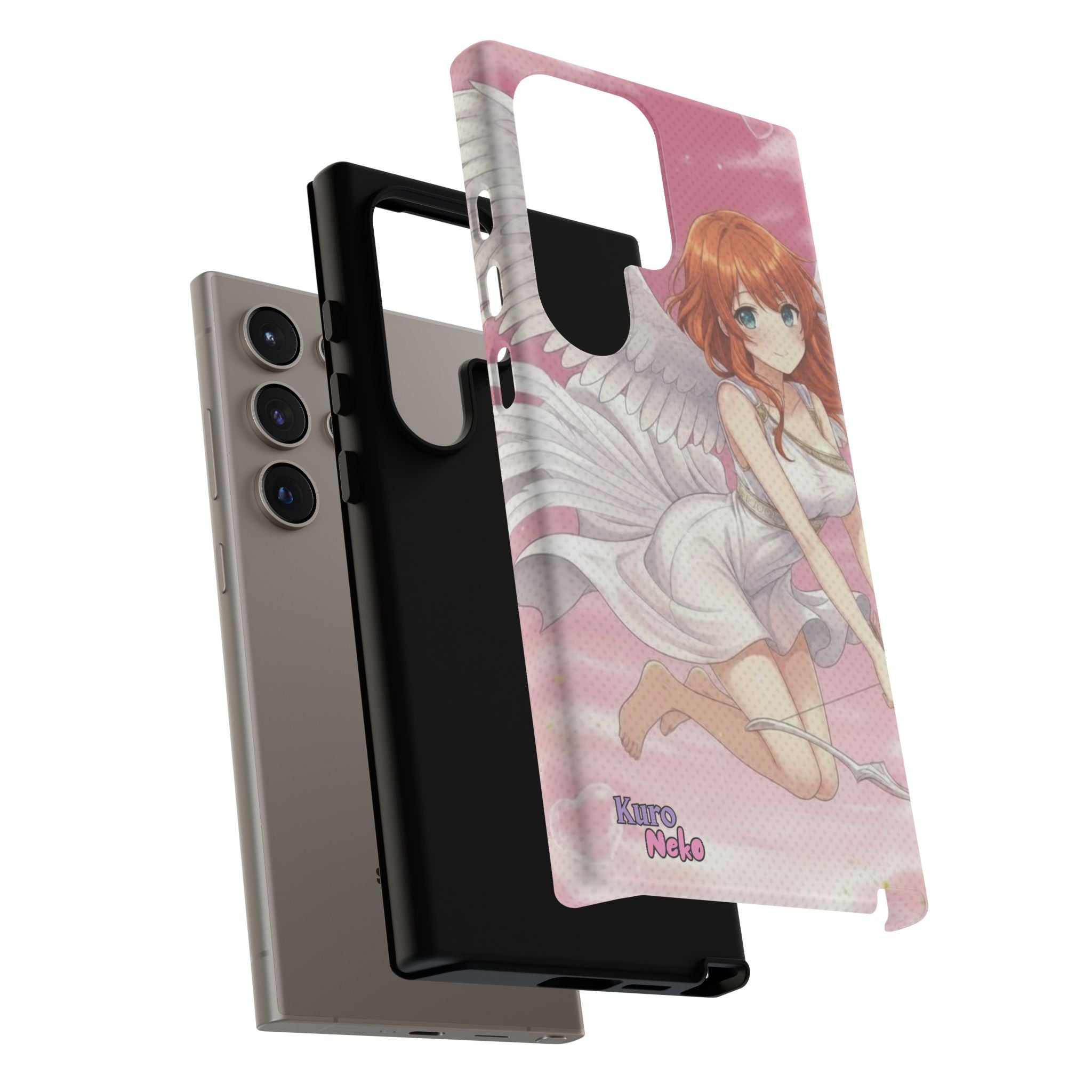 Coque Téléphone Anime AIKO Muse Cygne & Douceur Pastel avec design kemonomimi et oreilles d'animaux, Kuro Neko Shop.