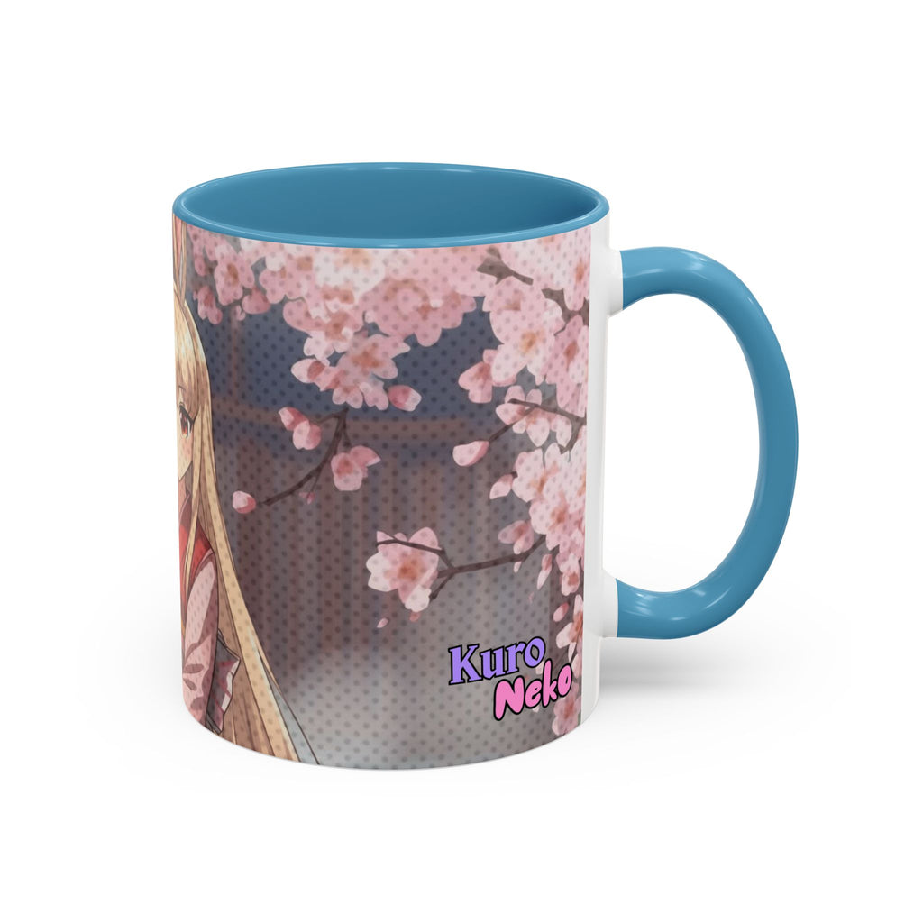 Tasse anime HARU bunny girl BLEU PASTEL 330ml vue de profil poignée ergonomique