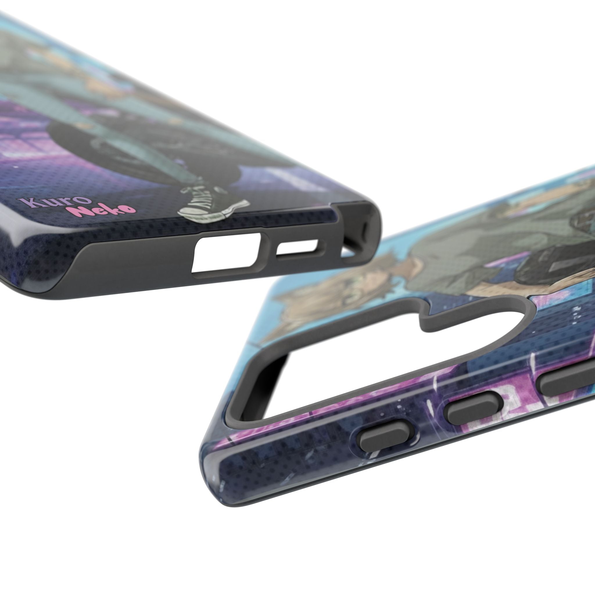 Coque téléphone Anime HANKO Style Cyberpunk & Chatte Rebelle