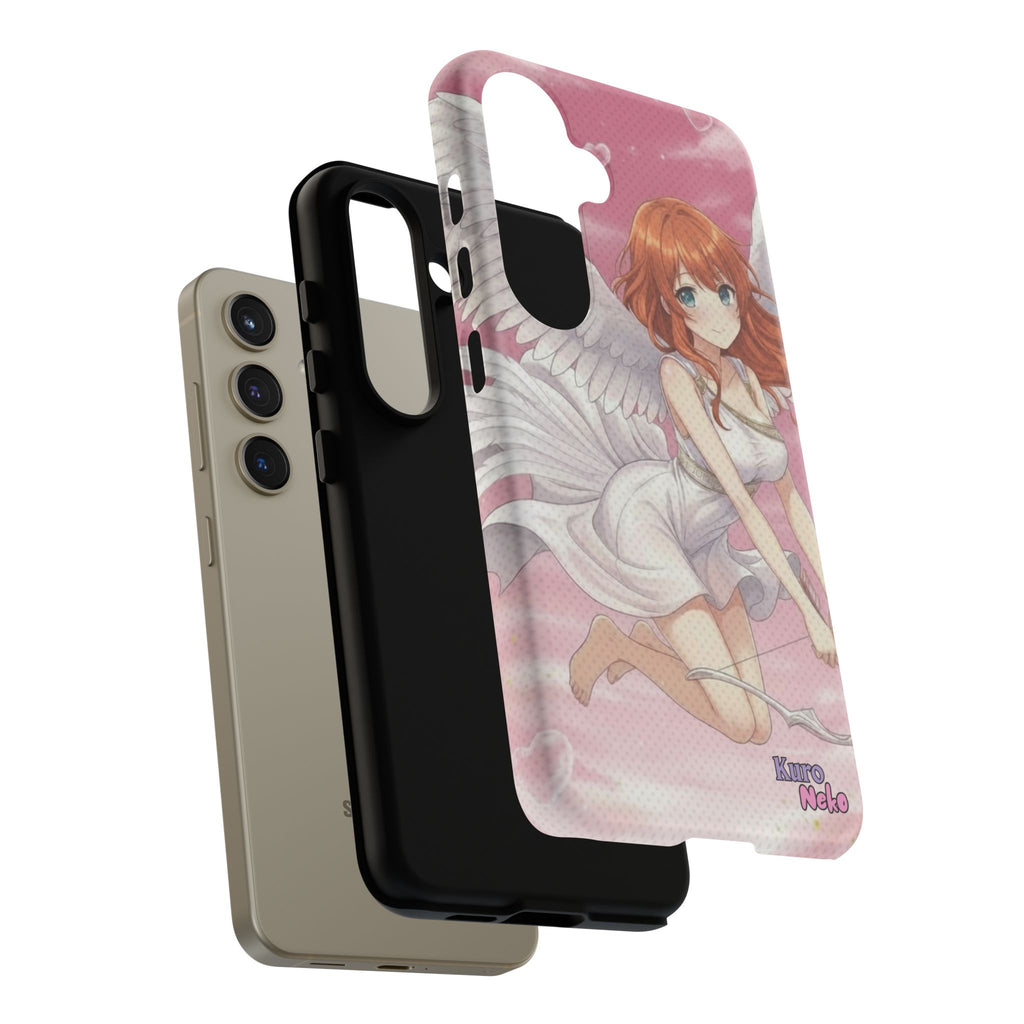 Coque Téléphone Anime AIKO Muse Cygne & Douceur Pastel avec personnage kemonomimi aux oreilles d'animaux, style anime. Kuro Neko Shop.