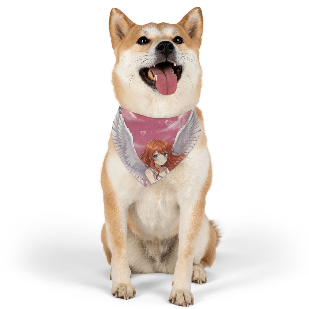 Collier bandana chat & chien Anime AIKO Muse Cygne Douceur Romantique sur un chien avec un design kemonomimi au style anime, Kuro Neko Shop.
