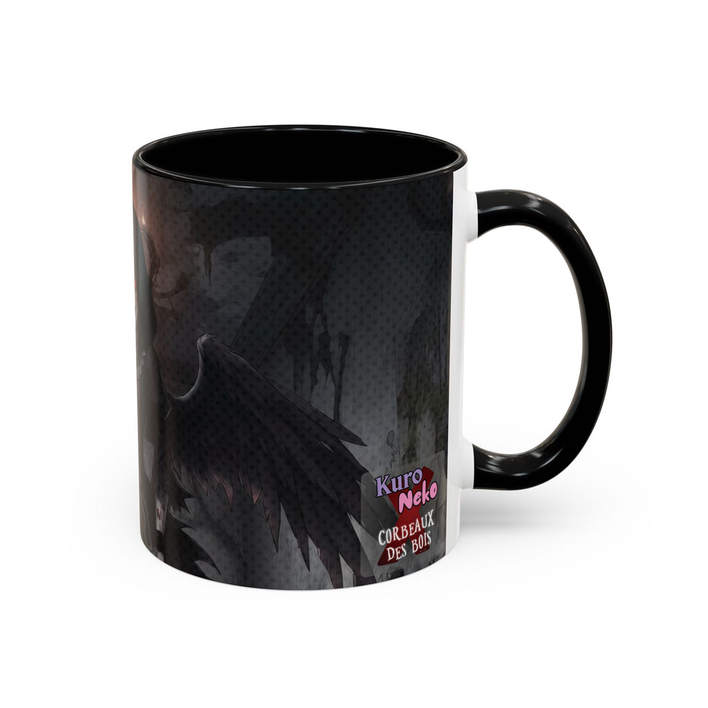 Mug Anime YORU avec un design de kemonomimi corbeau et des éléments gothiques.