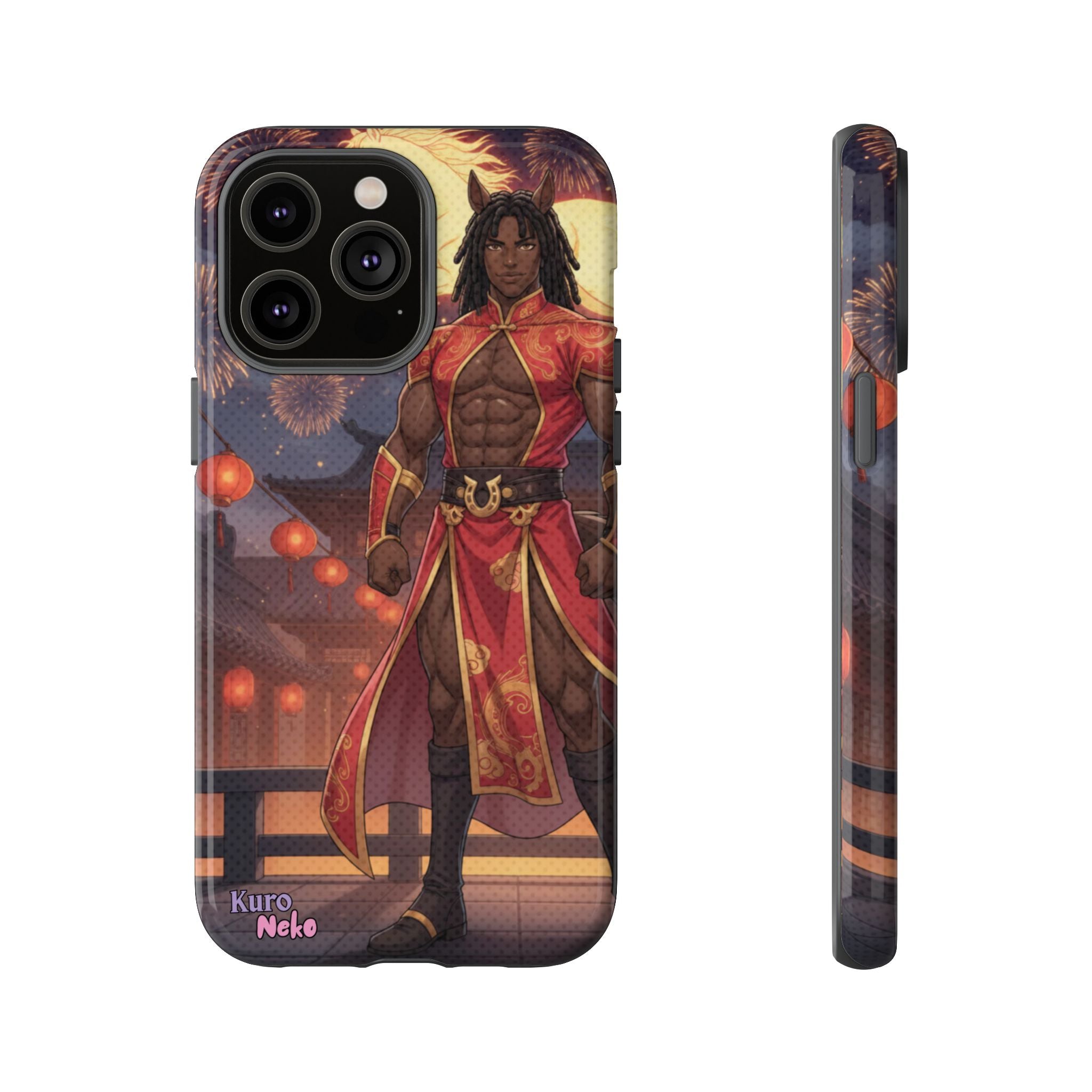 Coque téléphone Anime RYO avec design de personnage en robe traditionnelle, offrant protection et style.