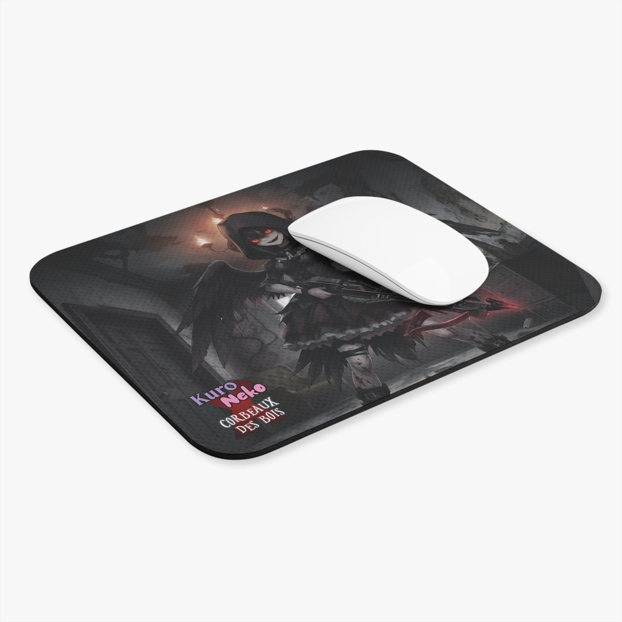 Tapis de Souris Anime YORU Muse Chasseuse de Démons & Gothique avec souris blanche
