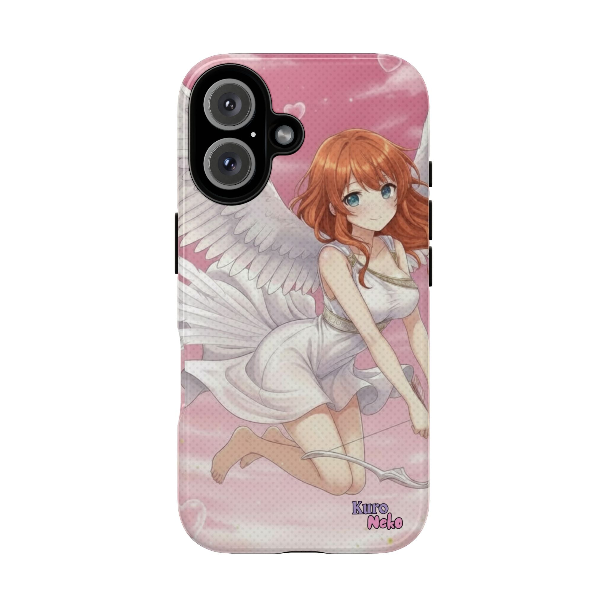 Coque Téléphone Anime AIKO Muse Cygne & Douceur Pastel avec l'illustration d'une fille kemonomimi, oreilles d'animaux, Kuro Neko Shop.