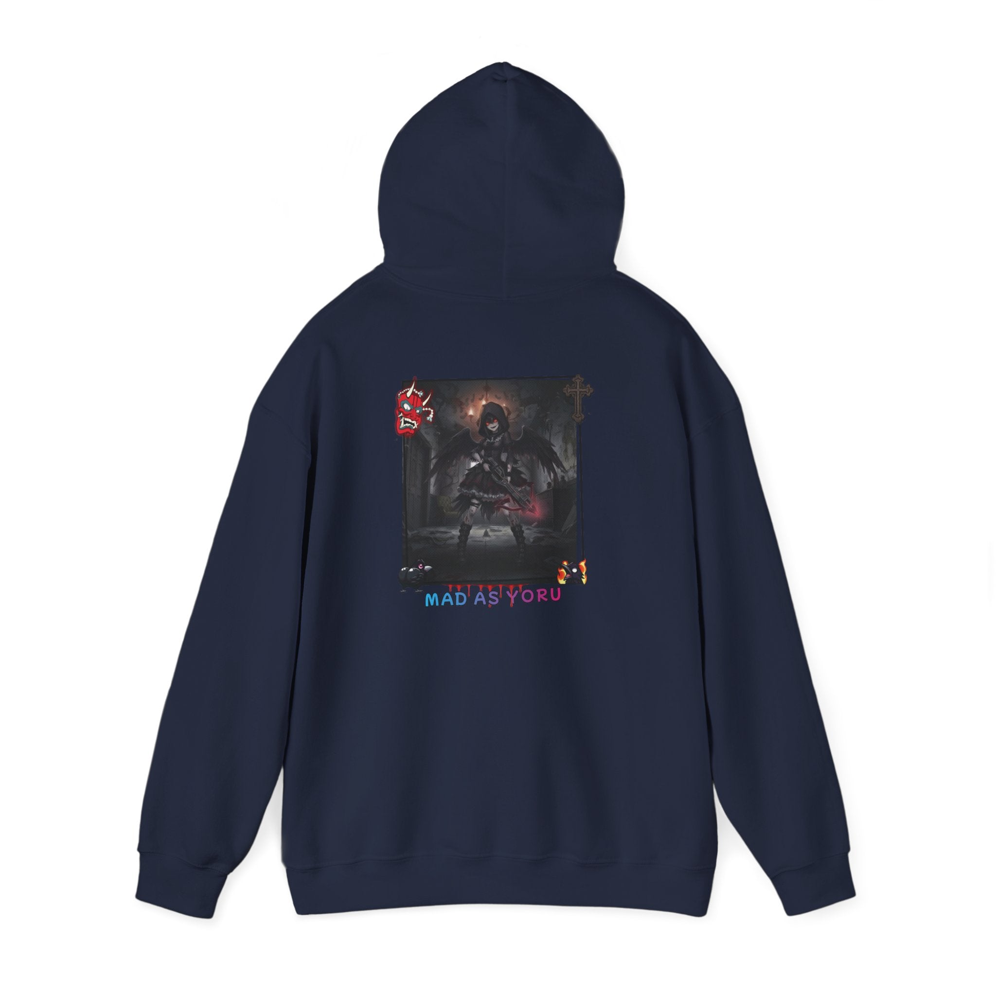 Sweat à Capuche Anime YORU avec design de chasseuse de démons, style gothique et esprit anime.