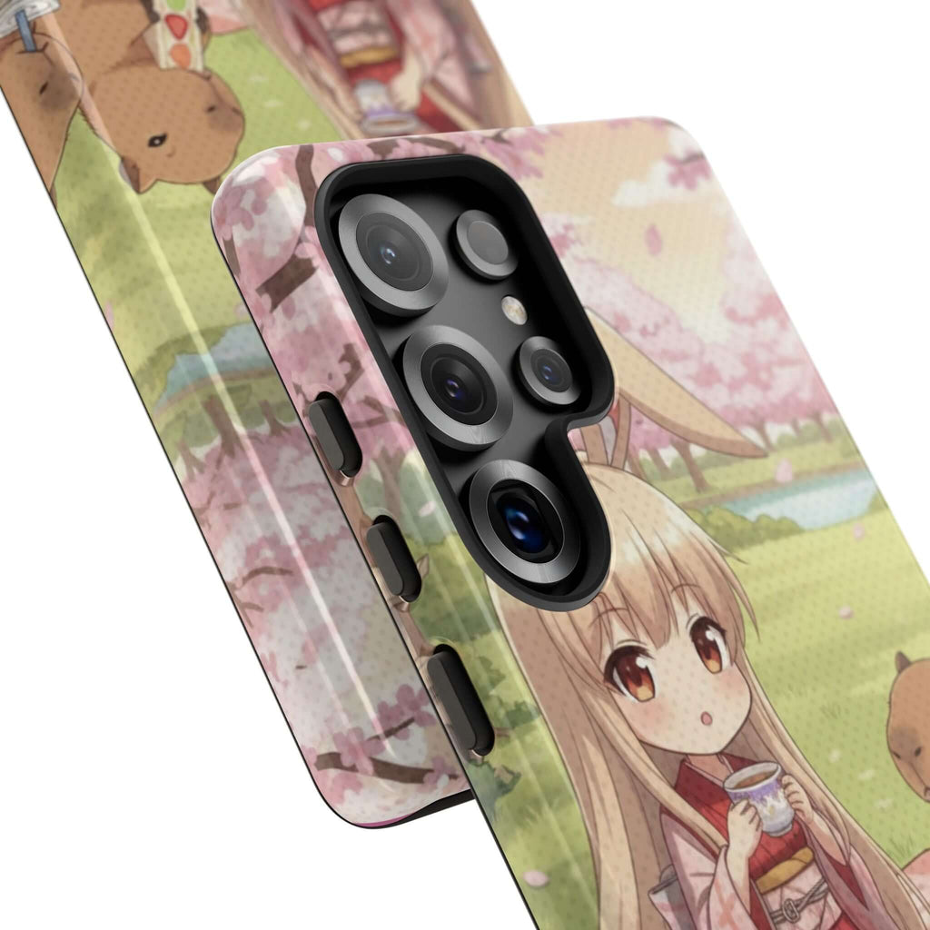 Coque de Téléphone Anime HARU Muse Chibi Pique-nique avec oreilles d'animaux, style anime, Kuro Neko Shop.