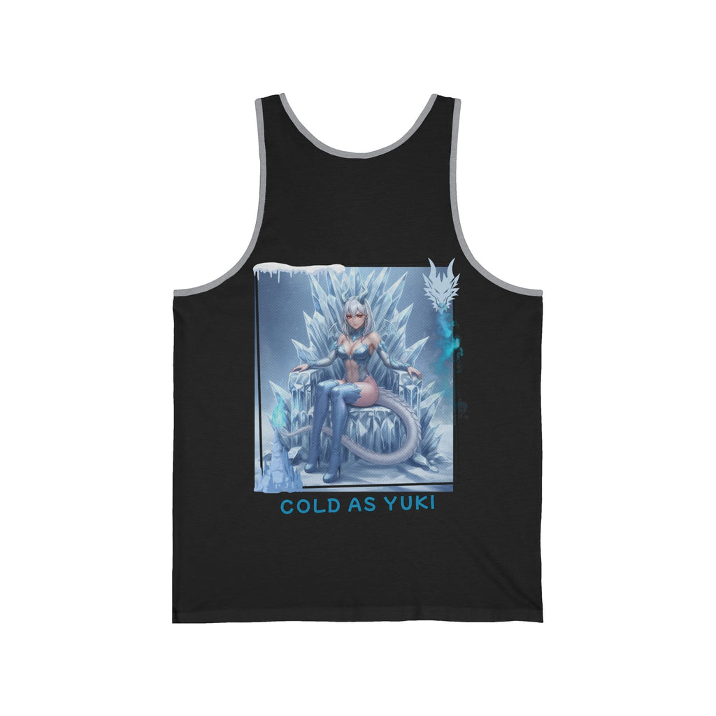 Débardeur Anime YUKI Dragonne de Glace avec illustration du personnage Yuki, ses oreilles kemonomimi et style anime, Kuro Neko Shop.