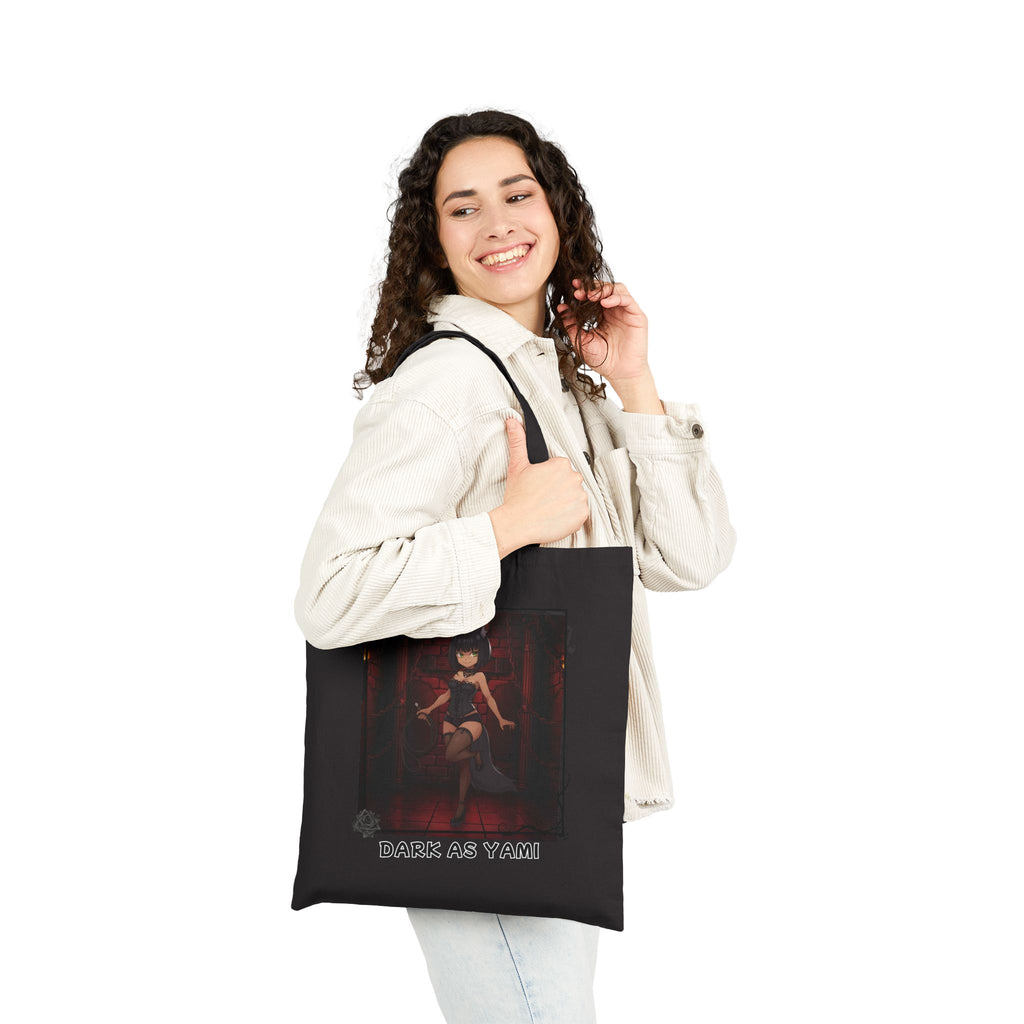 Tote bag Anime YAMI louve dominatrice tote montée sur épaule noir avec design sombre