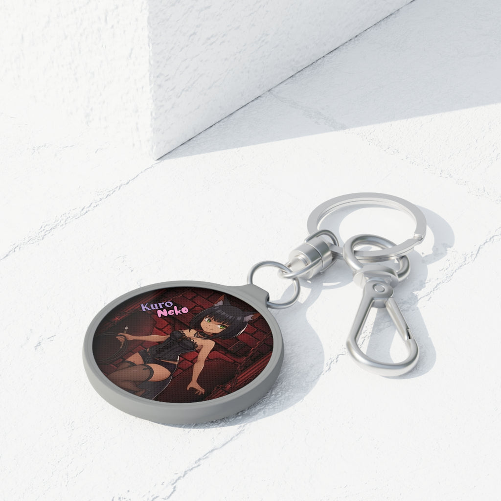 Porte-clés Anime YAMI avec une illustration de louve gothique, accessoire tendance pour clés ou sacs.