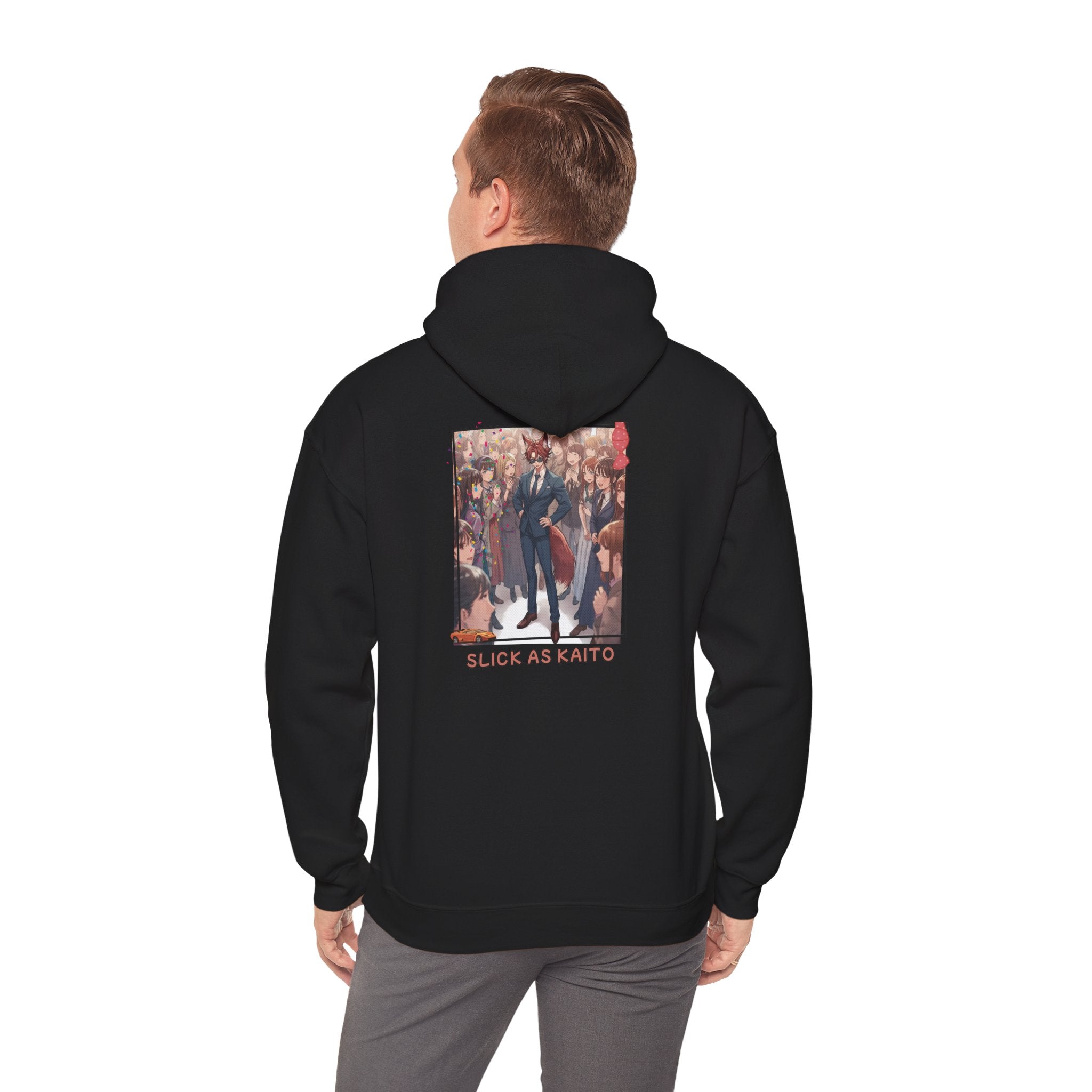 Hoodie noir avec impression anime husbando KAITO Fox Boy Business Man costume success story womanizer chic