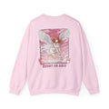 sweat col rond Anime AIKO – design Sweet as Aiko avec cygne et ailes, sweat rose pastel, collage graphique sur l’arrière