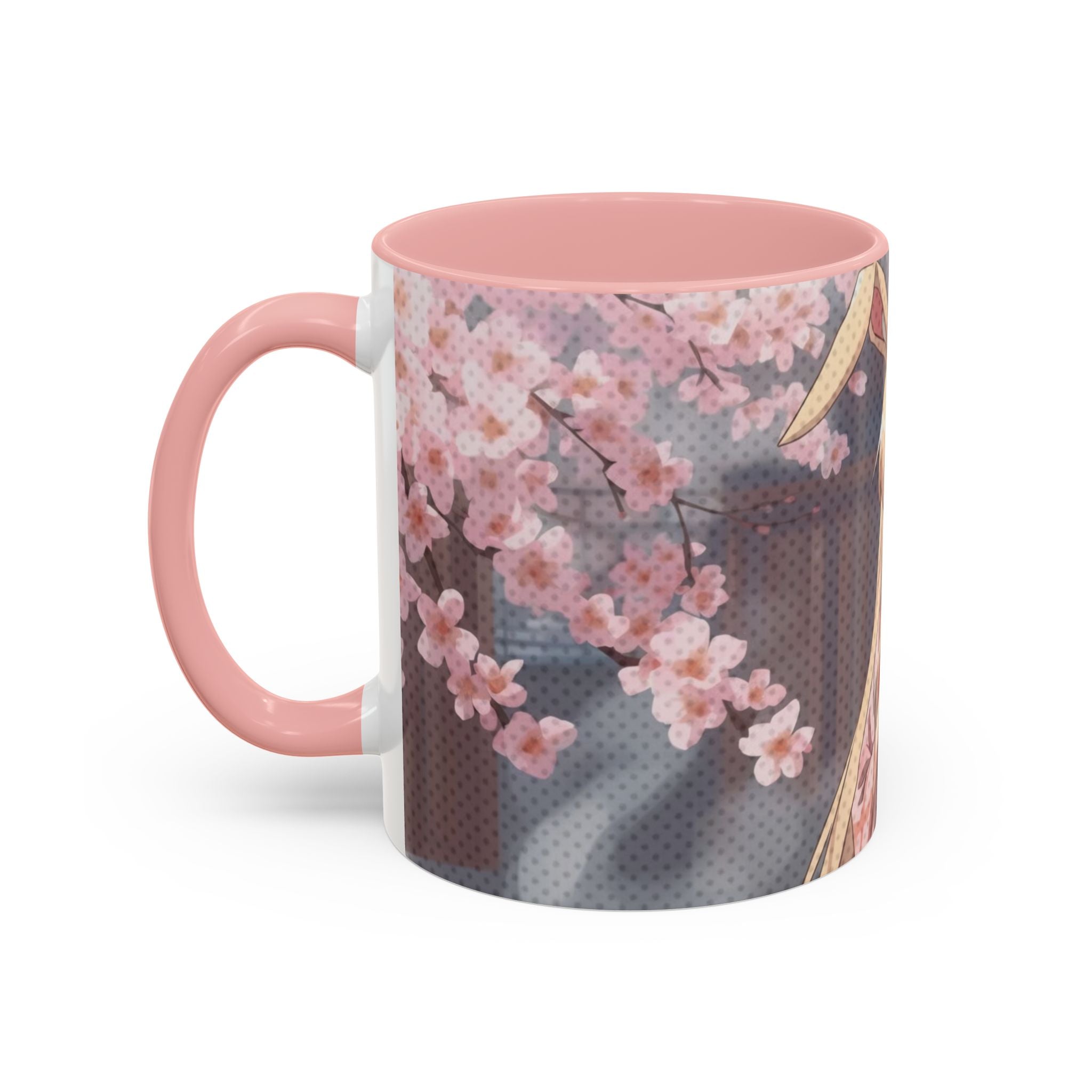 Tasse anime HARU bunny girl ROSE PASTEL 330ml vue de profil poignée ergonomique