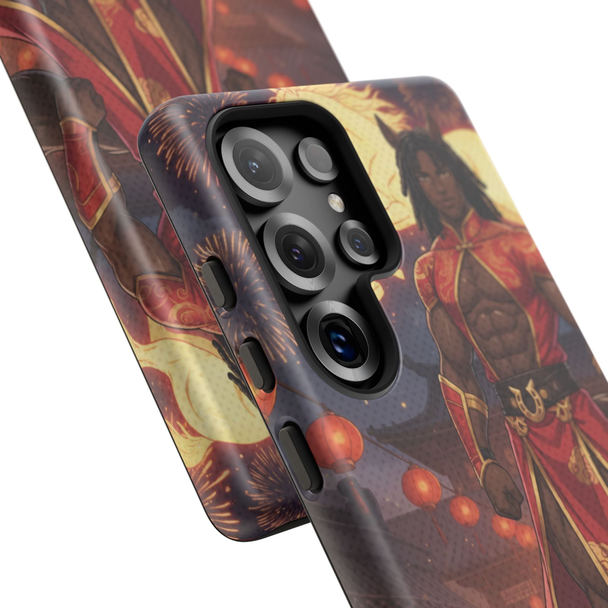 Coque RYO husbando Année du Cheval finition brillante couleurs rouge or iPhone Samsung