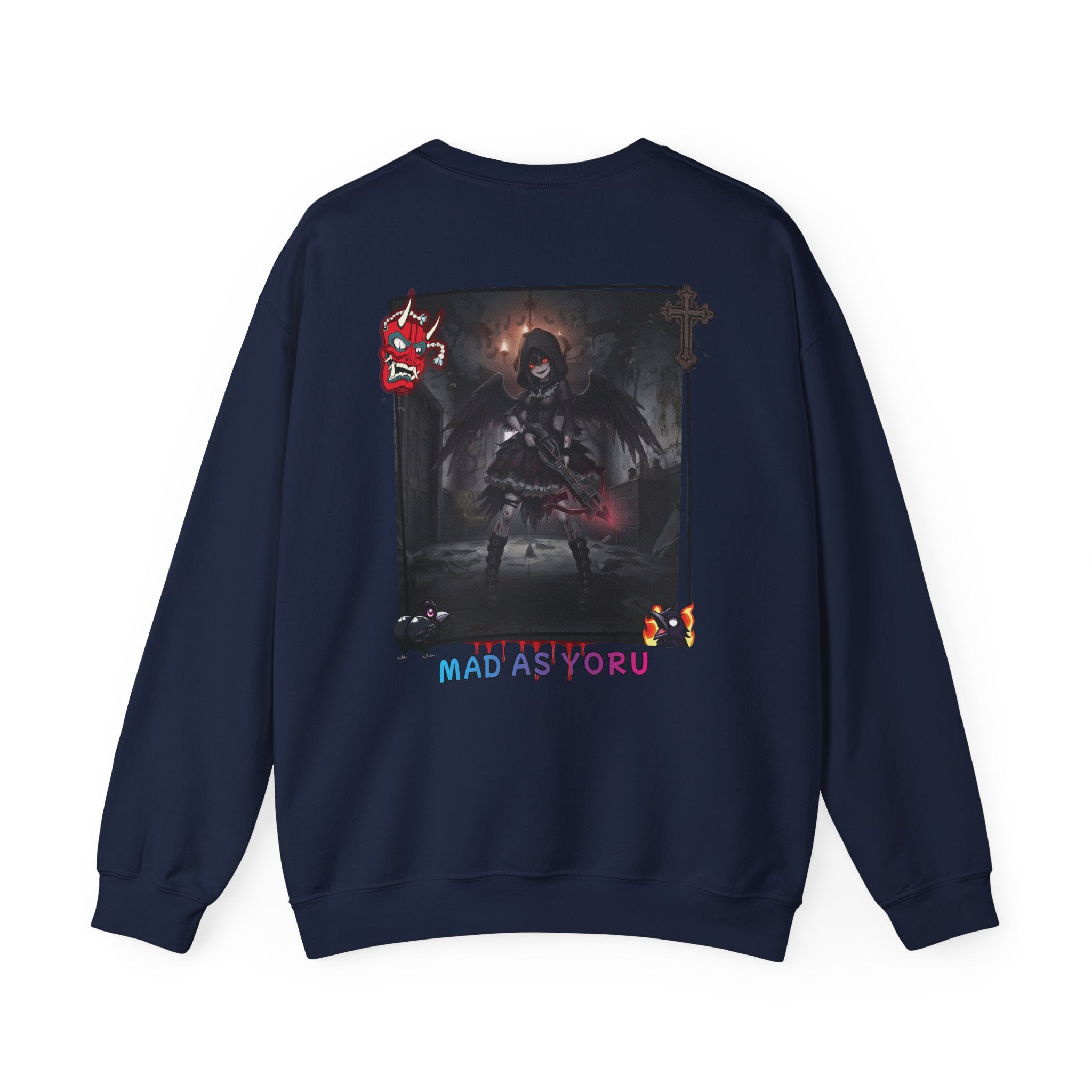 Sweatshirt Anime YORU avec design de muse gothique et éléments de chasseuse de démons.