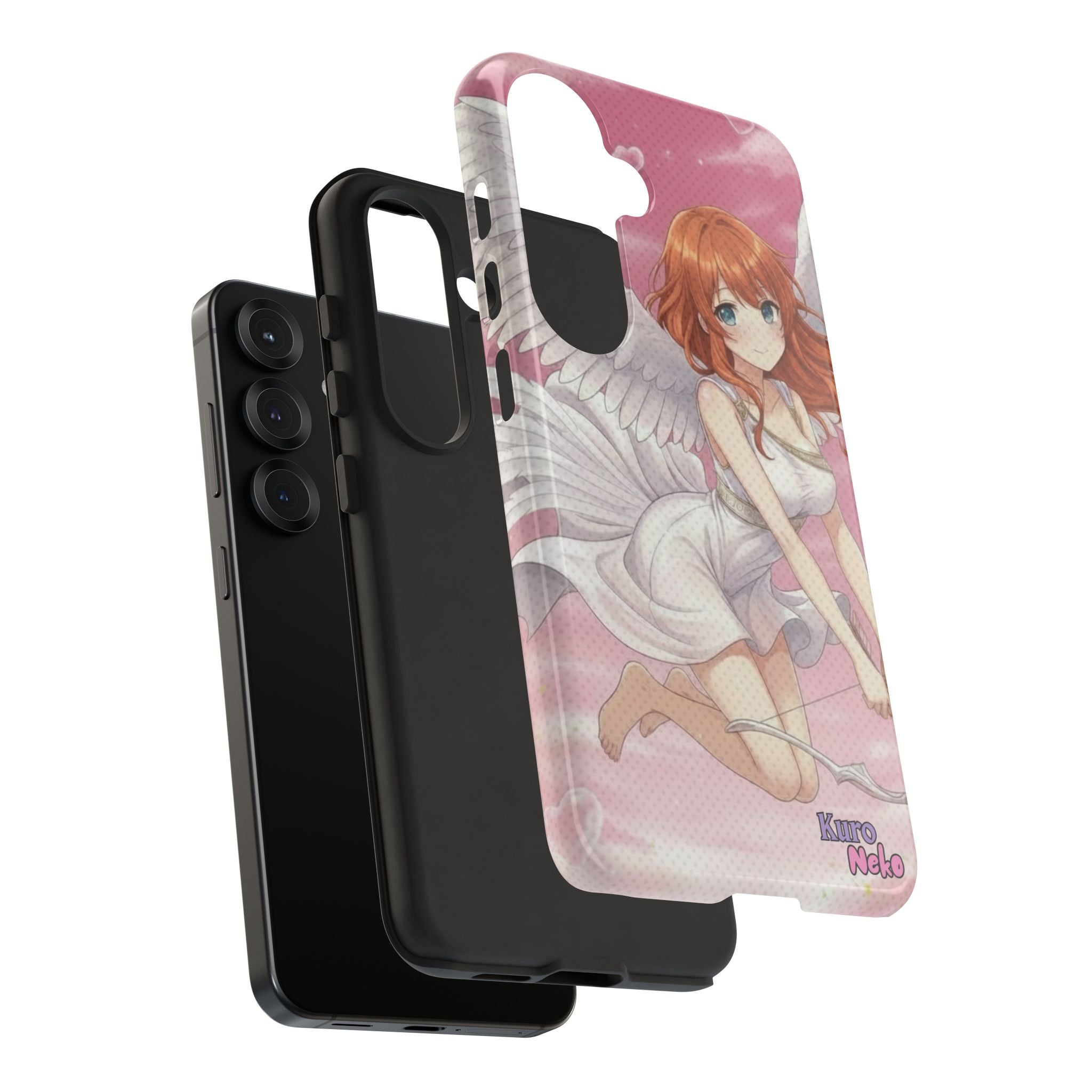 Coque Téléphone Anime AIKO Muse Cygne & Douceur Pastel avec personnage kemonomimi, oreilles d'animaux, style anime, Kuro Neko Shop.