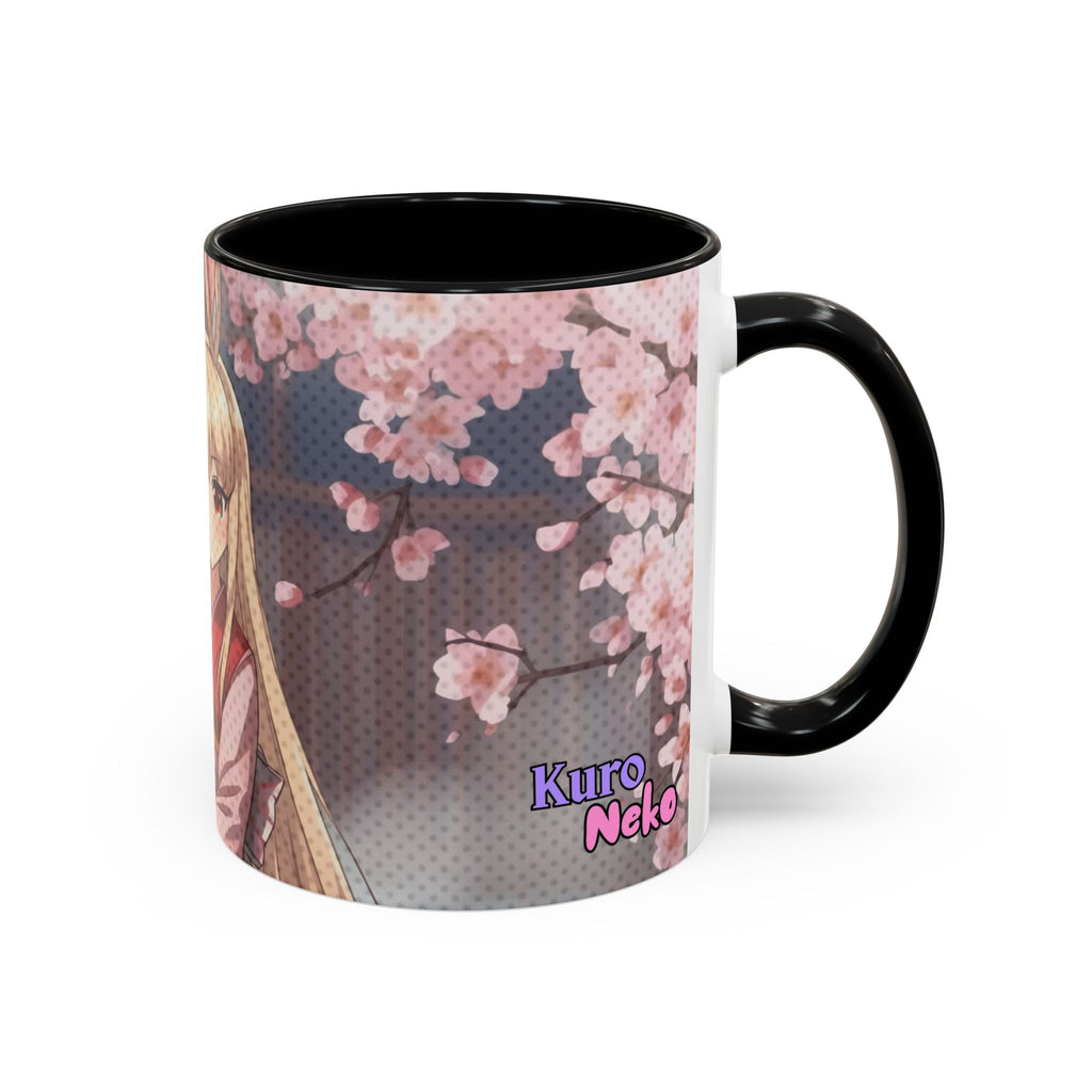 Tasse anime HARU bunny girl NOIR 330ml vue de profil poignée ergonomique