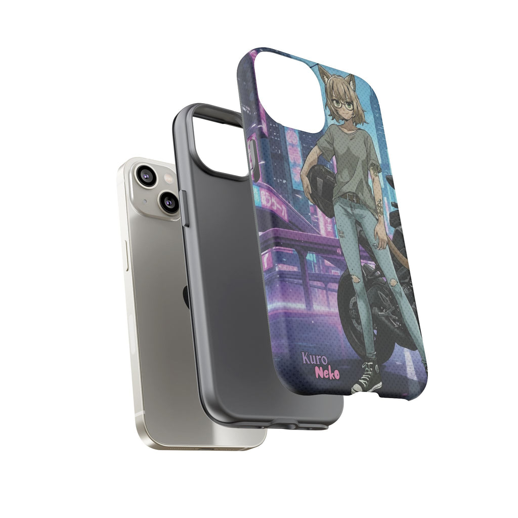 Coque téléphone Anime HANKO Style Cyberpunk & Chatte Rebelle