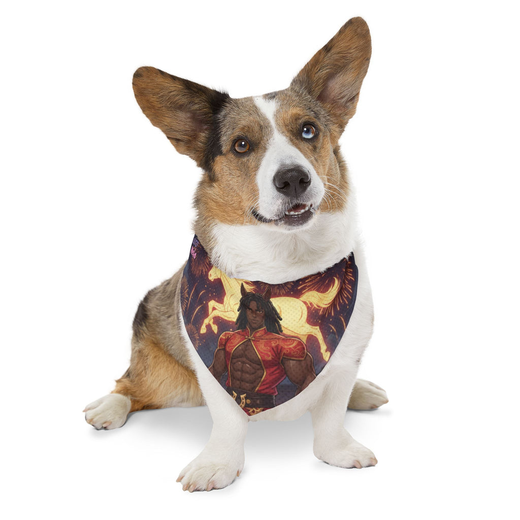 Collier Bandana Chat & Chien Anime RYO Icône Zodiaque 2026, représentant un chien avec une bandana anime, style kemonomimi - Kuro Neko Shop.