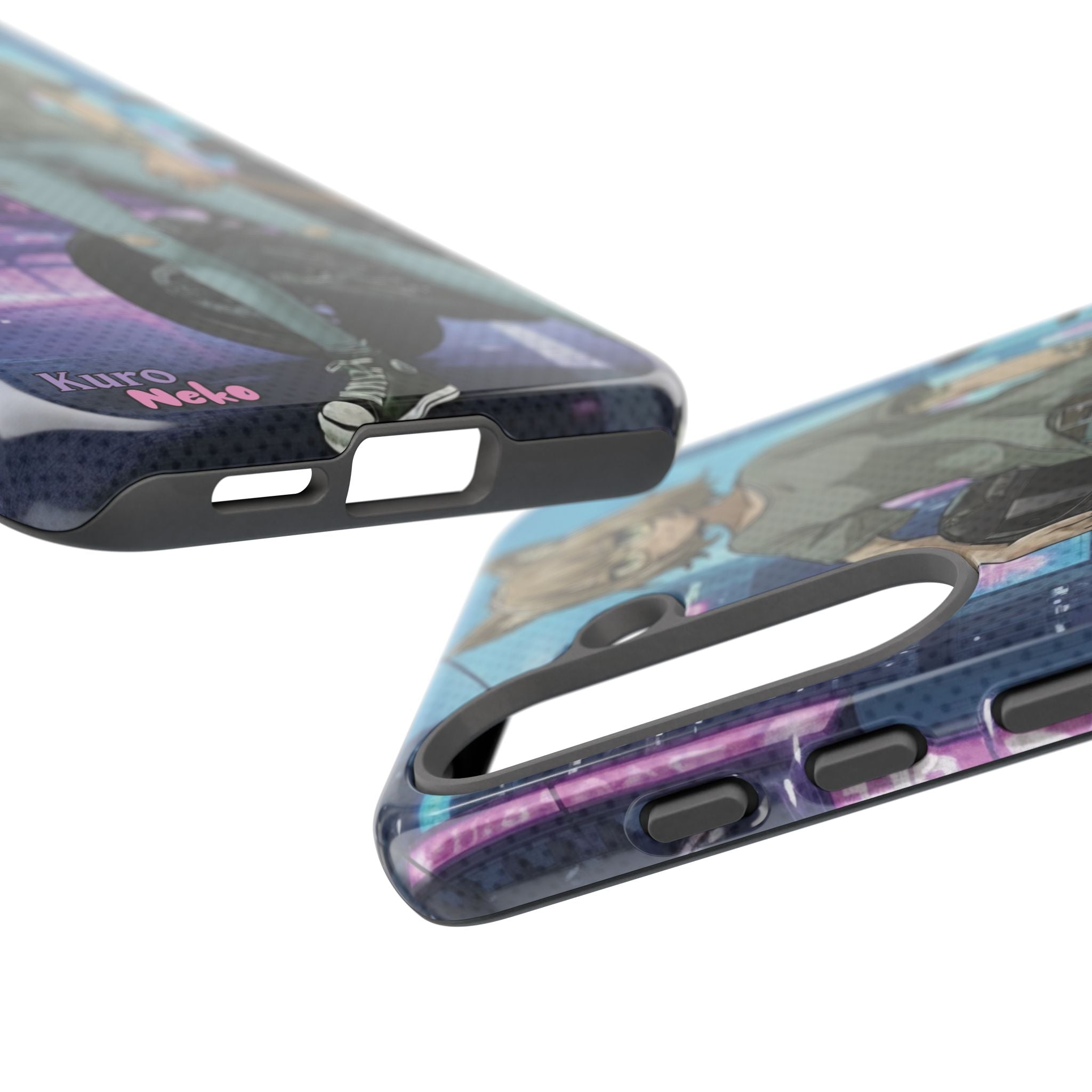 Coque téléphone Anime HANKO Style Cyberpunk & Chatte Rebelle