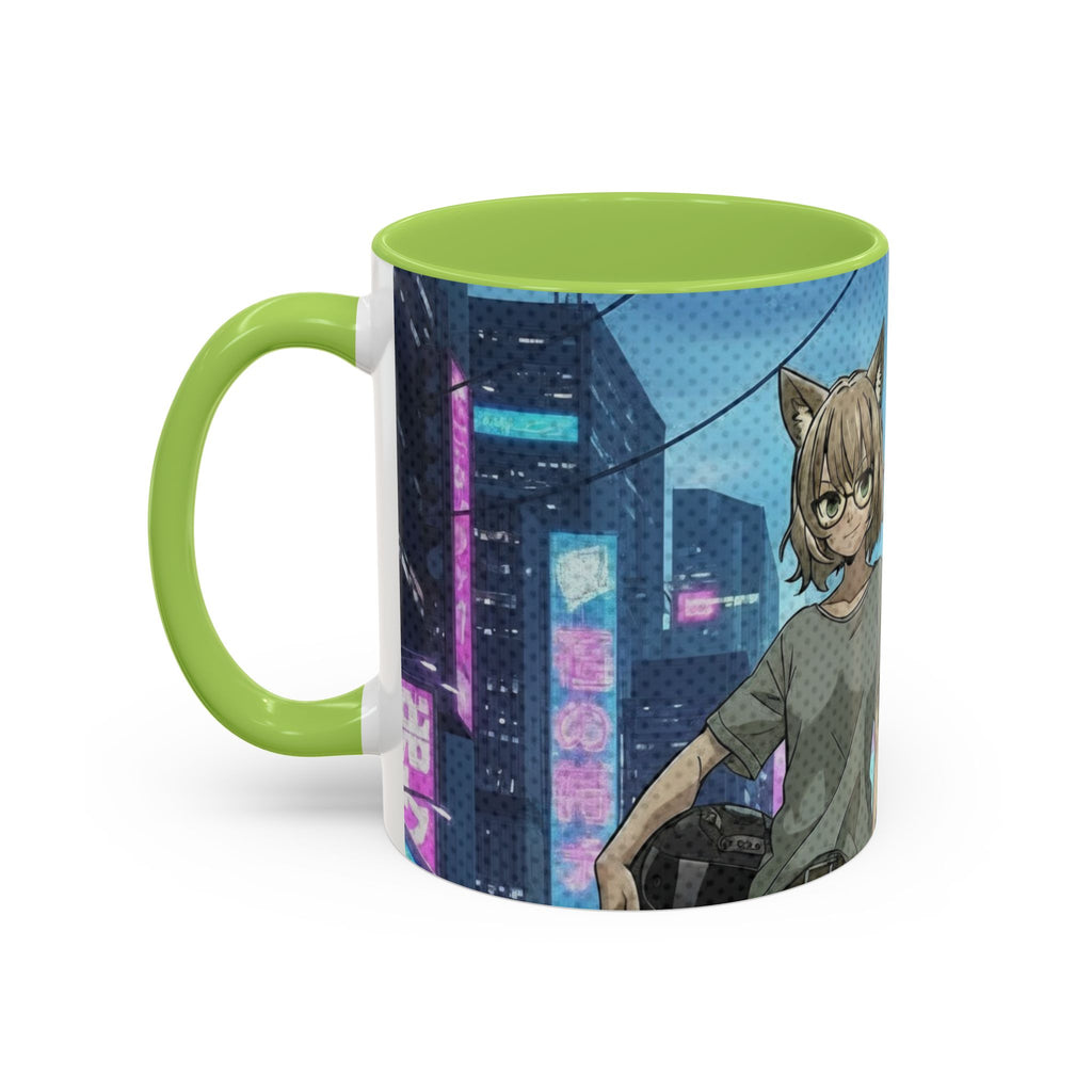 Mug Anime HANKO Style Cyberpunk & Chatte Rebelle