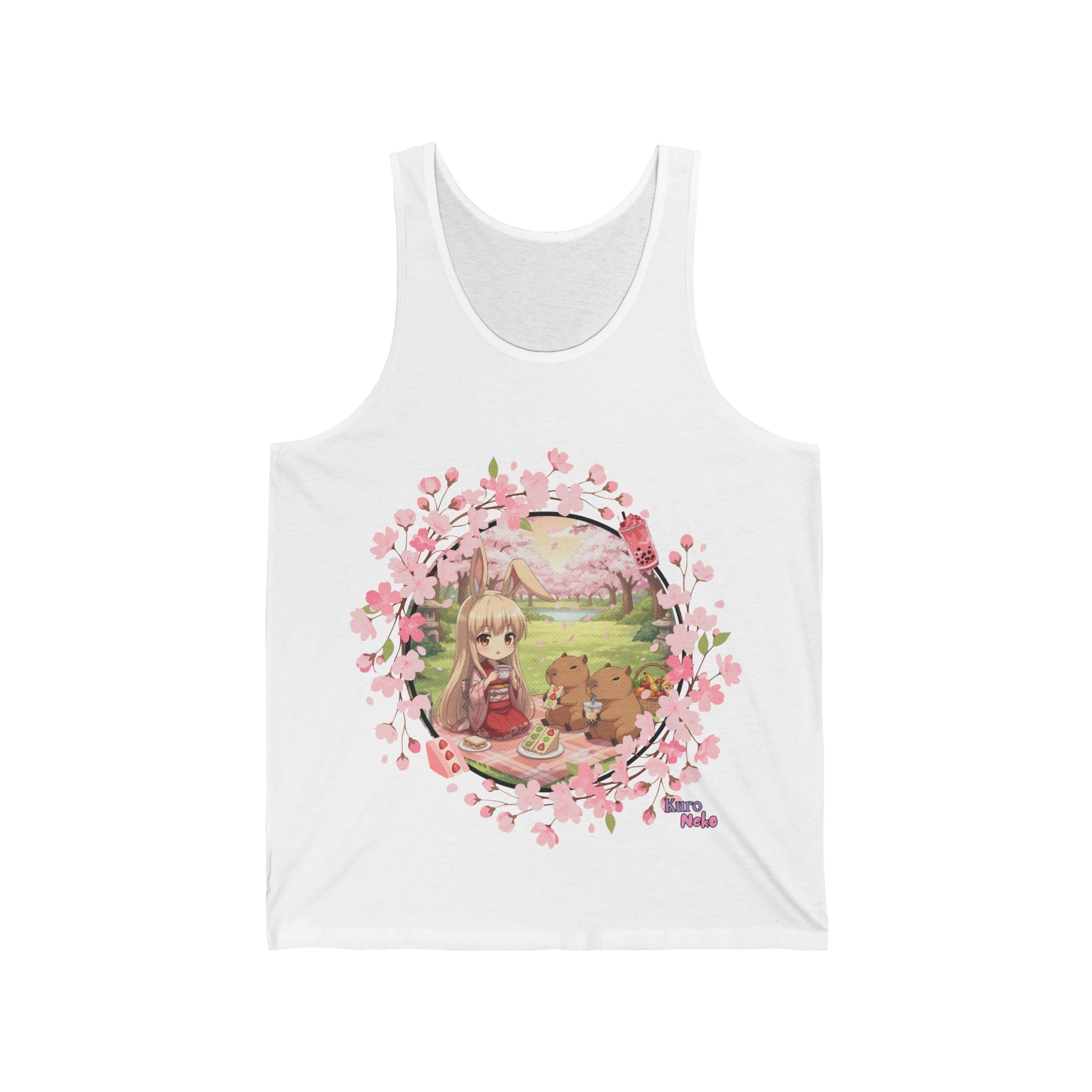 Camiseta sin mangas Anime HARU Chibi Muse Picnic y Kimono