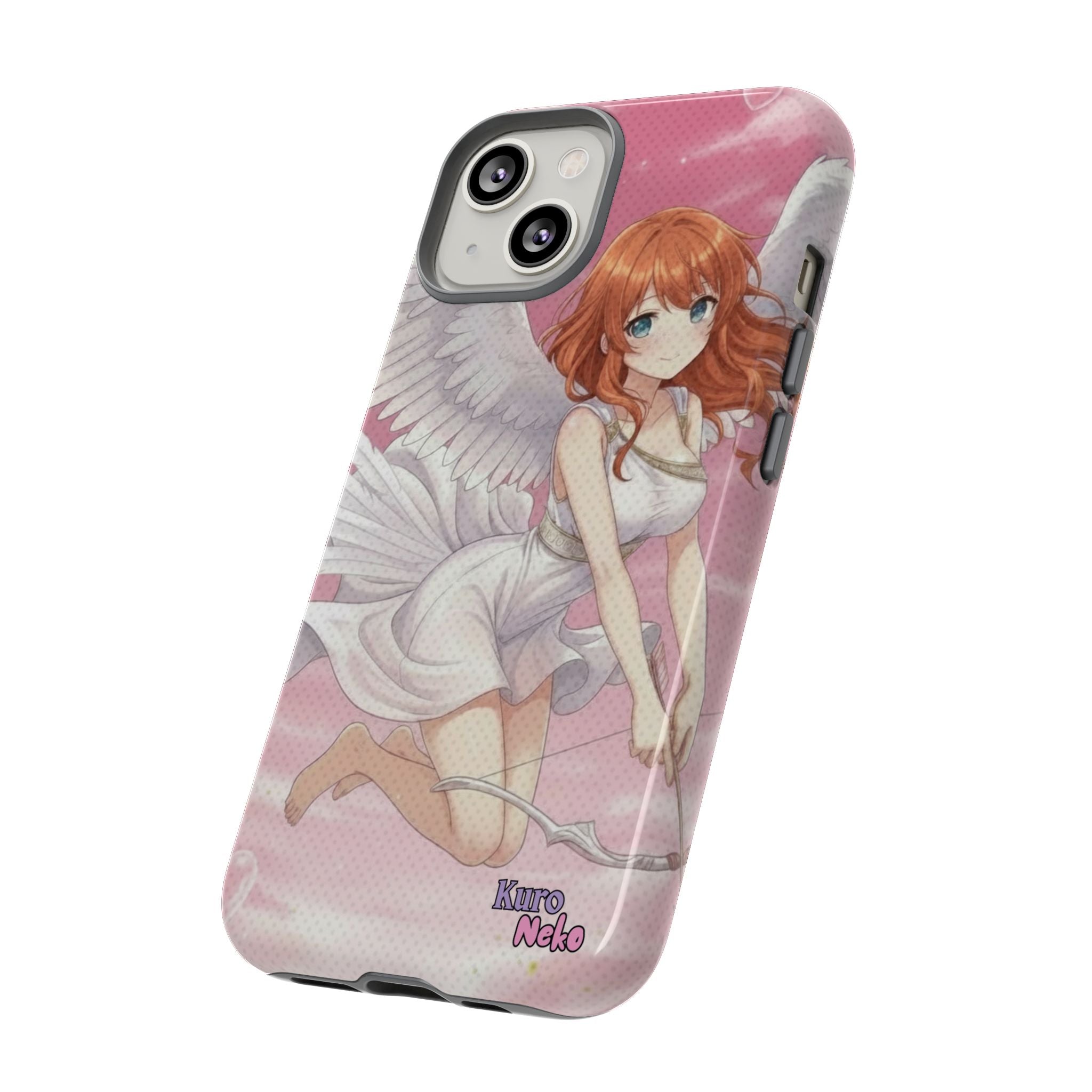 Coque Téléphone Anime AIKO Muse Cygne & Douceur Pastel avec personnage au style anime, oreilles d'animaux, Kuro Neko Shop.