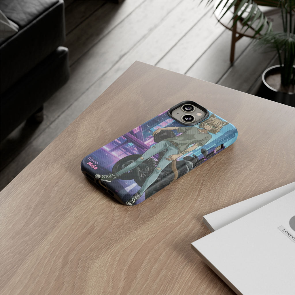 Coque téléphone Anime HANKO Style Cyberpunk & Chatte Rebelle