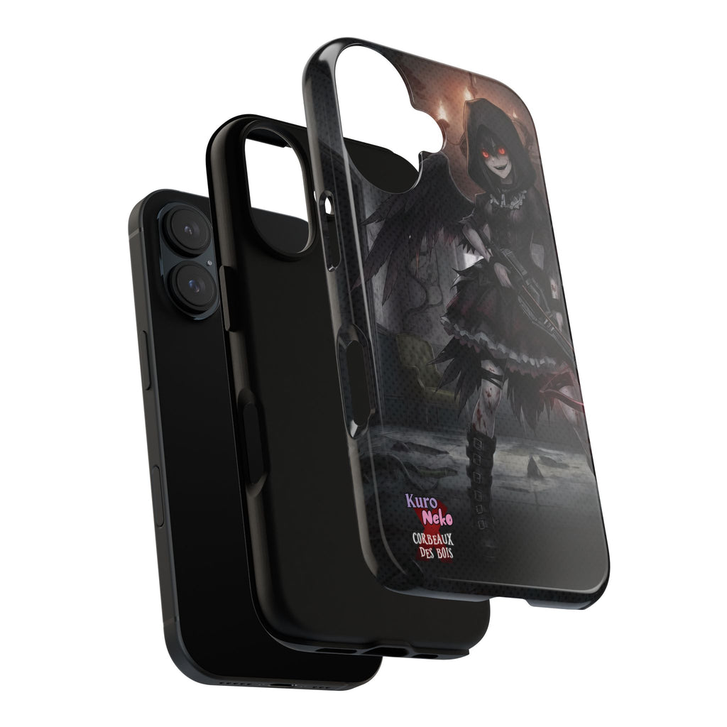 Anime Phone Case – Mad as Yoru Crow Waifu Kemonomimi featuring a gothic horror design with a demonic character.