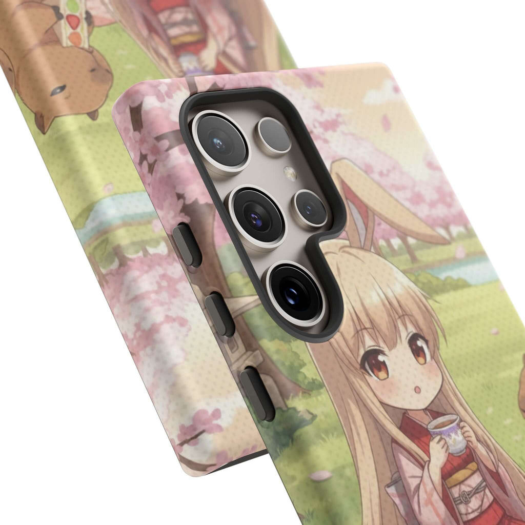 Coque de Téléphone Anime HARU Muse Chibi Pique-nique avec oreilles d'animaux, style anime, Kuro Neko Shop.