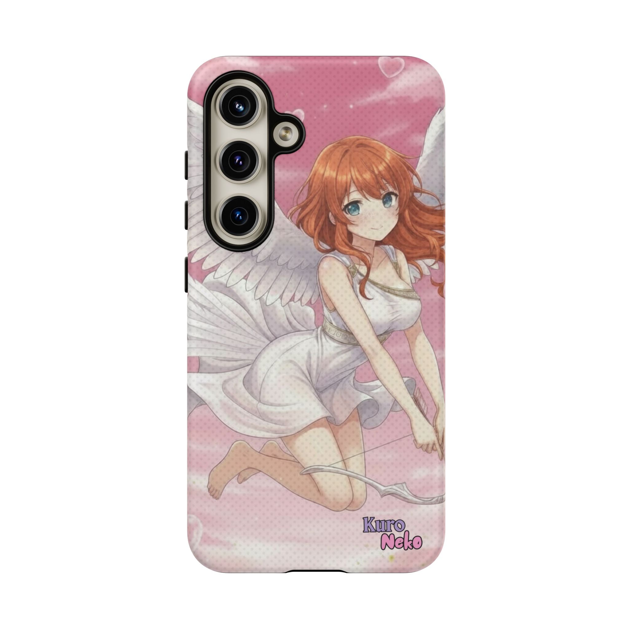 Coque Téléphone Anime AIKO Muse Cygne & Douceur Pastel avec personnage aux oreilles d'animaux et ailes, Kuro Neko Shop.