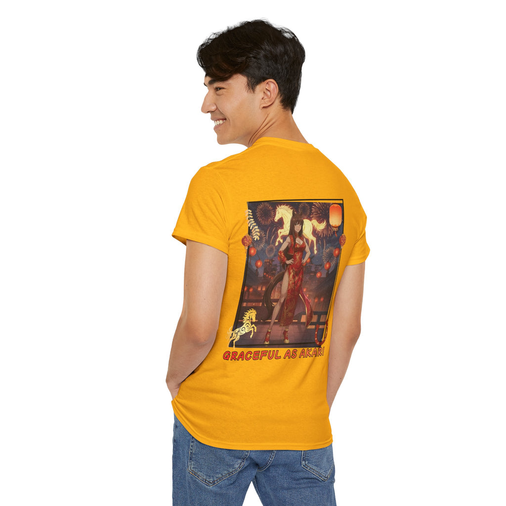 T-shirt Anime AKARI Danse du Zodiaque & Style Cheval avec design kemonomimi, oreilles d'animaux et pose de danse, Kuro Neko Shop.