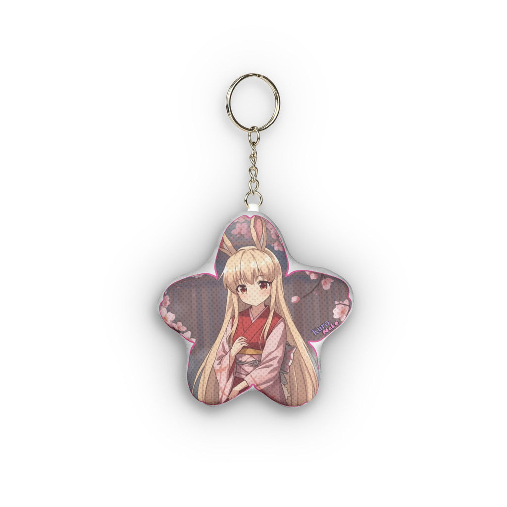 Porte-clés Peluche Anime HARU en forme de fleur avec un personnage mignon, style kawaii.