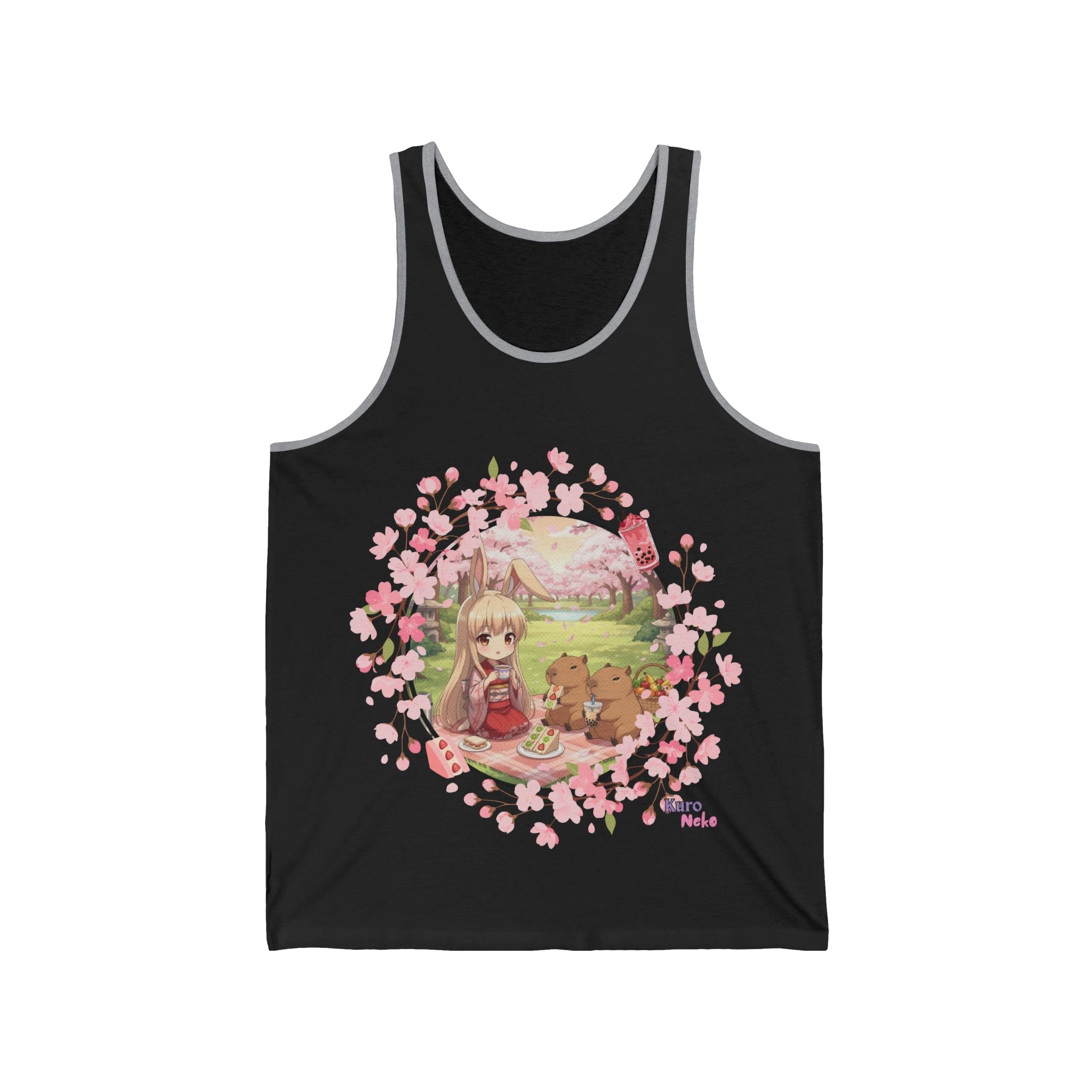 Camiseta sin mangas Anime HARU Chibi Muse Picnic y Kimono