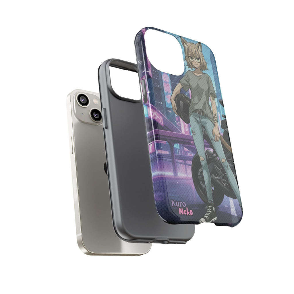 Coque téléphone Anime HANKO Style Cyberpunk & Chatte Rebelle