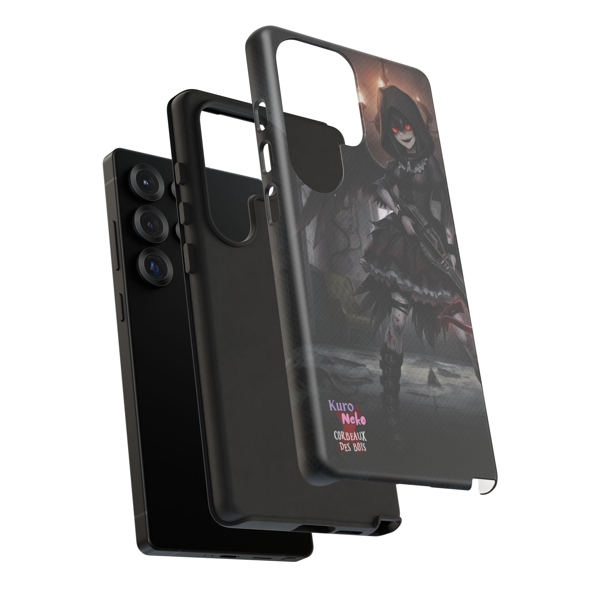 Anime Phone Case – Mad as Yoru Crow Waifu Kemonomimi featuring gothic art and vibrant design for fans.