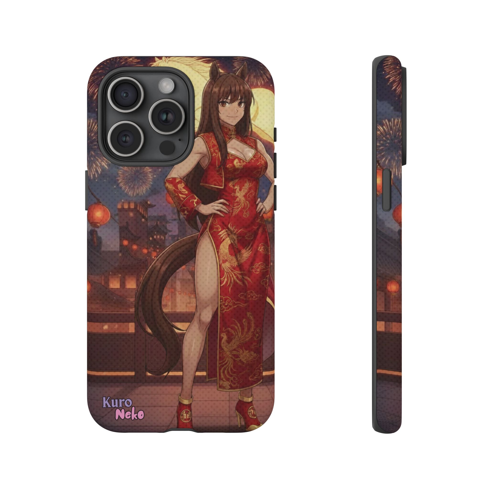 Coque téléphone AKARI waifu cheval Année du Cheval 2026 zodiaque chinois iPhone Samsung protection double couche
